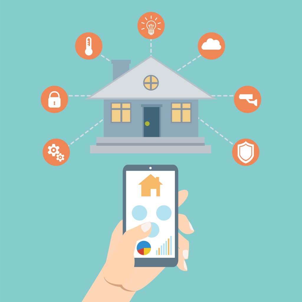 Smart house technology. Vector illustration concept